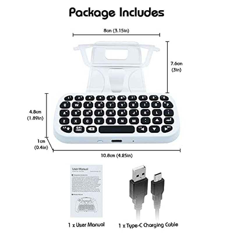 New World Wireless Controller Keyboard for PS5 White