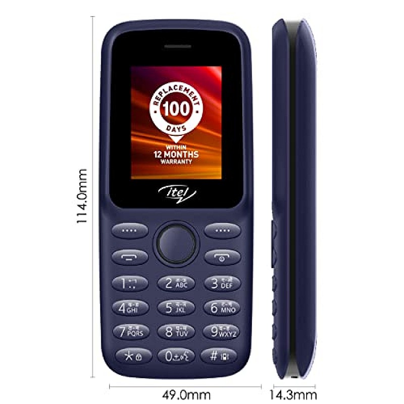 Itel U20 4 MB/32 MB 1.8 inch Black Keypad Feature Phone