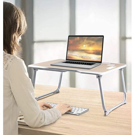 Tarkan Portable Folding Laptop Desk for Bed, Lapdesk with Handle, Drawer, Cup and Mobile Tablet Holder for Study, Eating, Work (Beige) Tarkan Portable Folding Laptop Desk for Bed, Lapdesk with Handle, Drawer, Cup and Mobile Tablet Holder for Study, Eating, Work (Beige)
