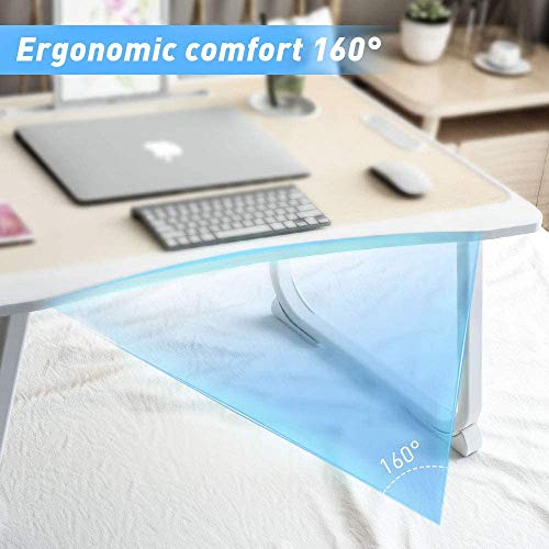 Tarkan Portable Folding Laptop Desk for Bed, Lapdesk with Handle, Drawer, Cup and Mobile Tablet Holder for Study, Eating, Work (Beige) Tarkan Portable Folding Laptop Desk for Bed, Lapdesk with Handle, Drawer, Cup and Mobile Tablet Holder for Study, Eating, Work (Beige)
