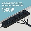 Portronics Power Plate 6 with 4 USB Port + 5 Power Sockets Extension Board, 2500W Power Converter, Cord Length 3Mtr (Black)