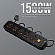 Portronics Power Plate 6 with 4 USB Port + 5 Power Sockets Extension Board, 2500W Power Converter, Cord Length 3Mtr (Black)