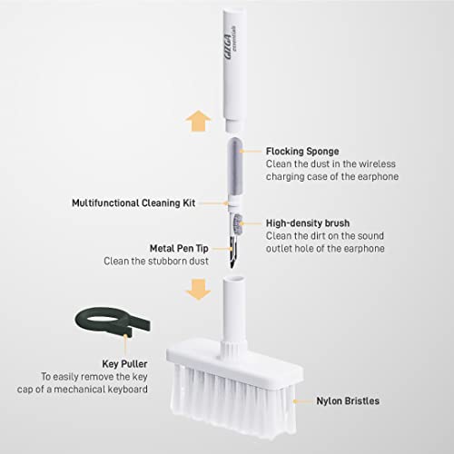 Gizga Essentials Earphone Earpod Cleaning Pen for Earbuds Wireless Earphones 5-in-1 Multifunctional Cleaning Kit White Gizga Essentials Earphone Earpod Cleaning Pen for Earbuds Wireless Earphones 5-in-1 Multifunctional Cleaning Kit White