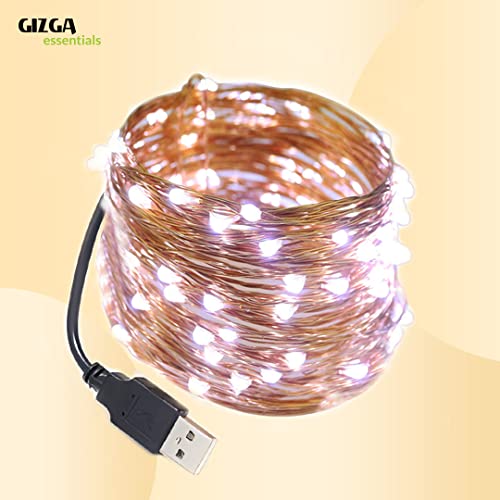 GIZGA essentials Copper LED Fairy String Lights with USB, High Brightness Party Light, 3 Meter, Warm White, Pack of 5 GIZGA essentials Copper LED Fairy String Lights with USB, High Brightness Party Light, 3 Meter, Warm White, Pack of 5
