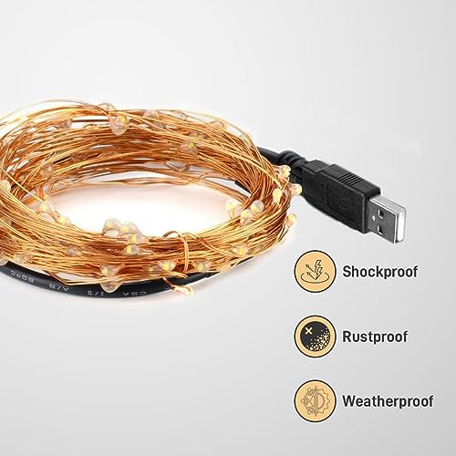 GIZGA essentials Copper LED Fairy String Lights with USB, High Brightness Party Light, 3 Meter, Warm White, Pack of 5 GIZGA essentials Copper LED Fairy String Lights with USB, High Brightness Party Light, 3 Meter, Warm White, Pack of 5