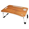 Gizga Essentials Stylish Multi-Purpose Portable Laptop Table, Foldable Wooden Desk for Bed Tan