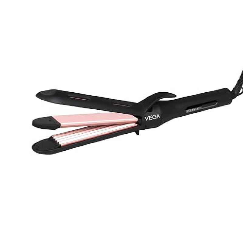 VEGA K-Glam Advanced 3 In 1 Hair Styler With Adjustable Temperature Straightener (VHSCC-04) Rose Gold