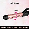 VEGA K-Glam Advanced 3 In 1 Hair Styler With Adjustable Temperature Straightener (VHSCC-04) Rose Gold