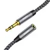 AGARO 3.5mm Male to Female AUX Cable 7.5M,Silver Black
