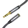 AGARO 3.5mm Male to Female AUX Cable 7.5M,Silver Black