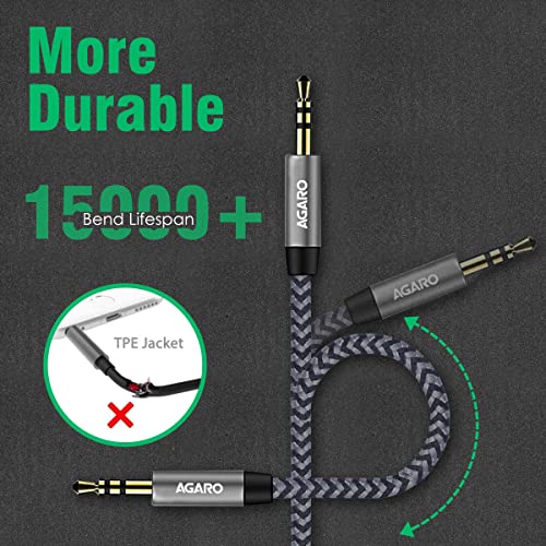AGARO 3.5mm Male to Female AUX Cable 7.5M,Silver Black AGARO 3.5mm Male to Female AUX Cable 7.5M,Silver Black