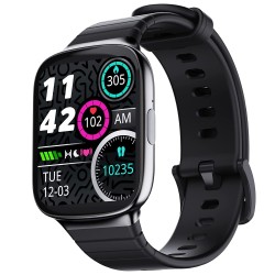 Ambrane Edge Smartwatch with 500 Nits Brightness (4.2cm) Full-Touch LucidDisplay (Raven Black)