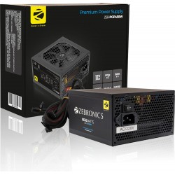 ZEBRONICS Gaming 450W High Efficiency Power Supply, 4X SATA, 120mm Silent Fan, 2X PCIe, Sleeved Cable - PGP450W