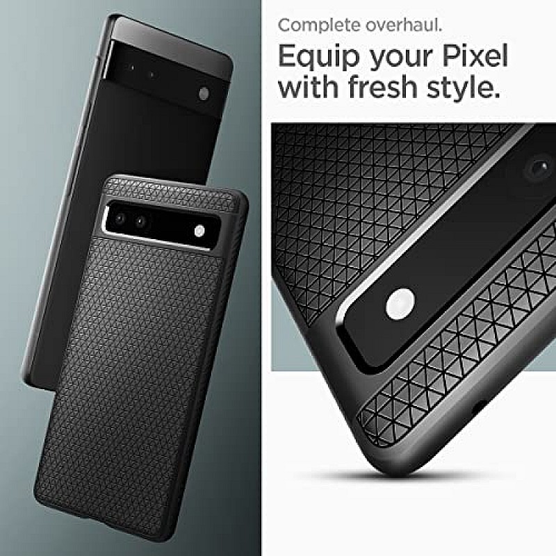 Spigen Liquid Air Back Cover Compatible for Google Pixel 6a (TPU Matte Black)