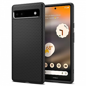 Spigen Liquid Air Back Cover Compatible for Google Pixel 6a (TPU Matte Black)