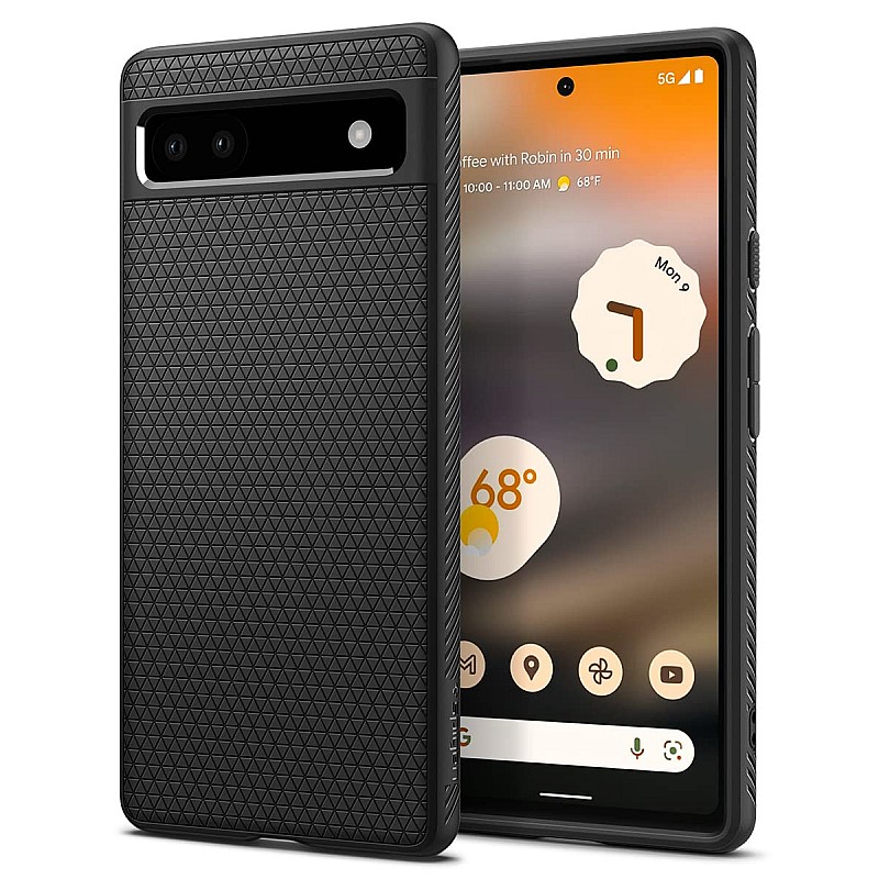 Spigen Liquid Air Back Cover Compatible for Google Pixel 6a (TPU Matte Black)