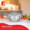 Bergner TriPro TriPly 24 cm Deep Kadai, 3.1 L Capacity, Stainless Steel Lid, For Curry