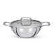 Bergner TriPro TriPly 24 cm Deep Kadai, 3.1 L Capacity, Stainless Steel Lid, For Curry