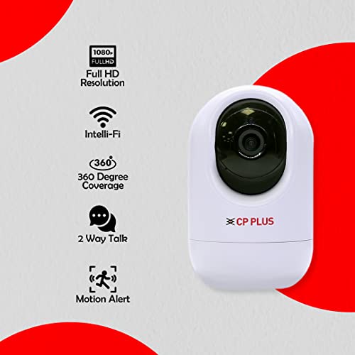 CP PLUS 2 MP Wi-Fi PT Camera.15 Mtr. Full HD Video Camera with 360 Degree with Google and Alexa Assistance, White (CP-E24A) CP PLUS 2 MP Wi-Fi PT Camera.15 Mtr. Full HD Video Camera with 360 Degree with Google and Alexa Assistance, White (CP-E24A)