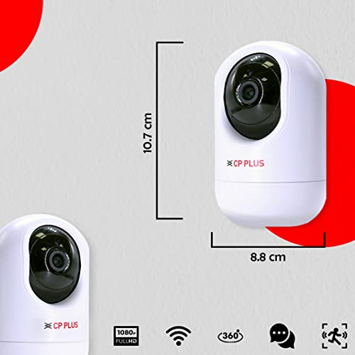 CP PLUS 2 MP Wi-Fi PT Camera.15 Mtr. Full HD Video Camera with 360 Degree with Google and Alexa Assistance, White (CP-E24A) CP PLUS 2 MP Wi-Fi PT Camera.15 Mtr. Full HD Video Camera with 360 Degree with Google and Alexa Assistance, White (CP-E24A)