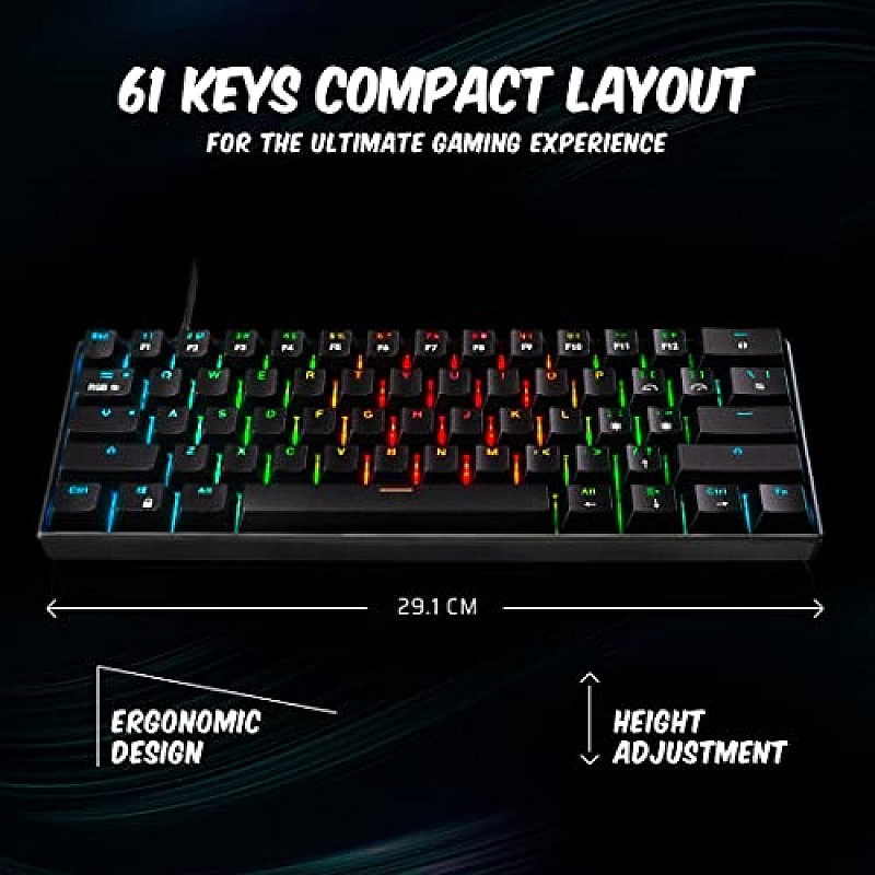 Cosmic Byte CB-GK-21 Themis 61 Key Mechanical Per Key RGB Gaming Keyboard Black