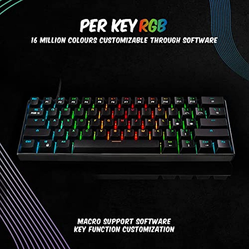 Cosmic Byte CB-GK-21 Themis 61 Key Mechanical Per Key RGB Gaming Keyboard Black