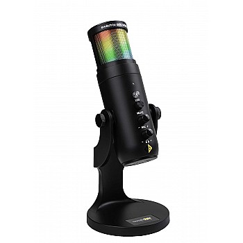 Cosmic Byte Deimos RGB USB Microphone Cardioid Type with Tabletop Stand, 192Khz Sampling Rate for PC, Laptops, Mac (Black)