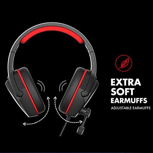 Wings Vader 100, with 40mm Drivers, 3D Surround Sound, adjustible mic Wired Gaming On Ear Headset (Red, On The Ear) Wings Vader 100, with 40mm Drivers, 3D Surround Sound, adjustible mic Wired Gaming On Ear Headset (Red, On The Ear)