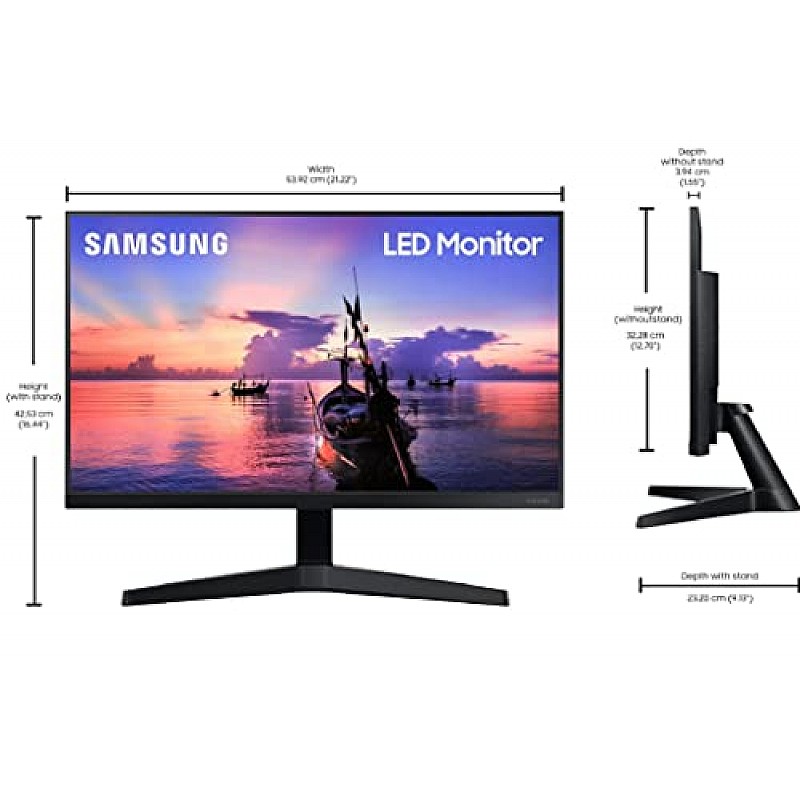 Samsung 24-inch 1920 X 1080 Pixels FHD Monitor, IPS, 75 Hz, Bezel Less Design LF24T350FHWXXL Dark Blue Gray