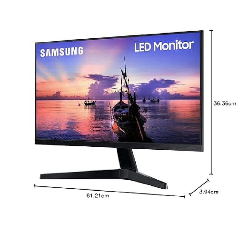 Samsung 24-inch 1920 X 1080 Pixels FHD Monitor, IPS, 75 Hz, Bezel Less Design LF24T350FHWXXL Dark Blue Gray