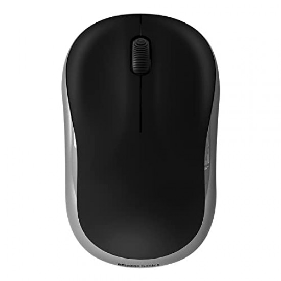 AmazonBasics Wireless Mouse, 2.4 GHz with USB Nano Receiver, Optical Tracking, for PC/Mac/Laptop/Tablet (Black)