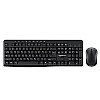 Amazon Basics Wireless Keyboard and Mouse Combo for Windows, 2.4 GHz Wireless, Spill-Resistant Design, 8 Multimedia  (Black)