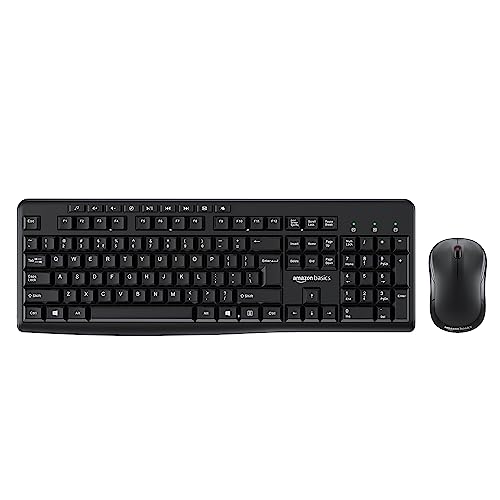 Amazon Basics Wireless Keyboard and Mouse Combo for Windows, 2.4 GHz Wireless, Spill-Resistant Design, 8 Multimedia (Black) Amazon Basics Wireless Keyboard and Mouse Combo for Windows, 2.4 GHz Wireless, Spill-Resistant Design, 8 Multimedia (Black)