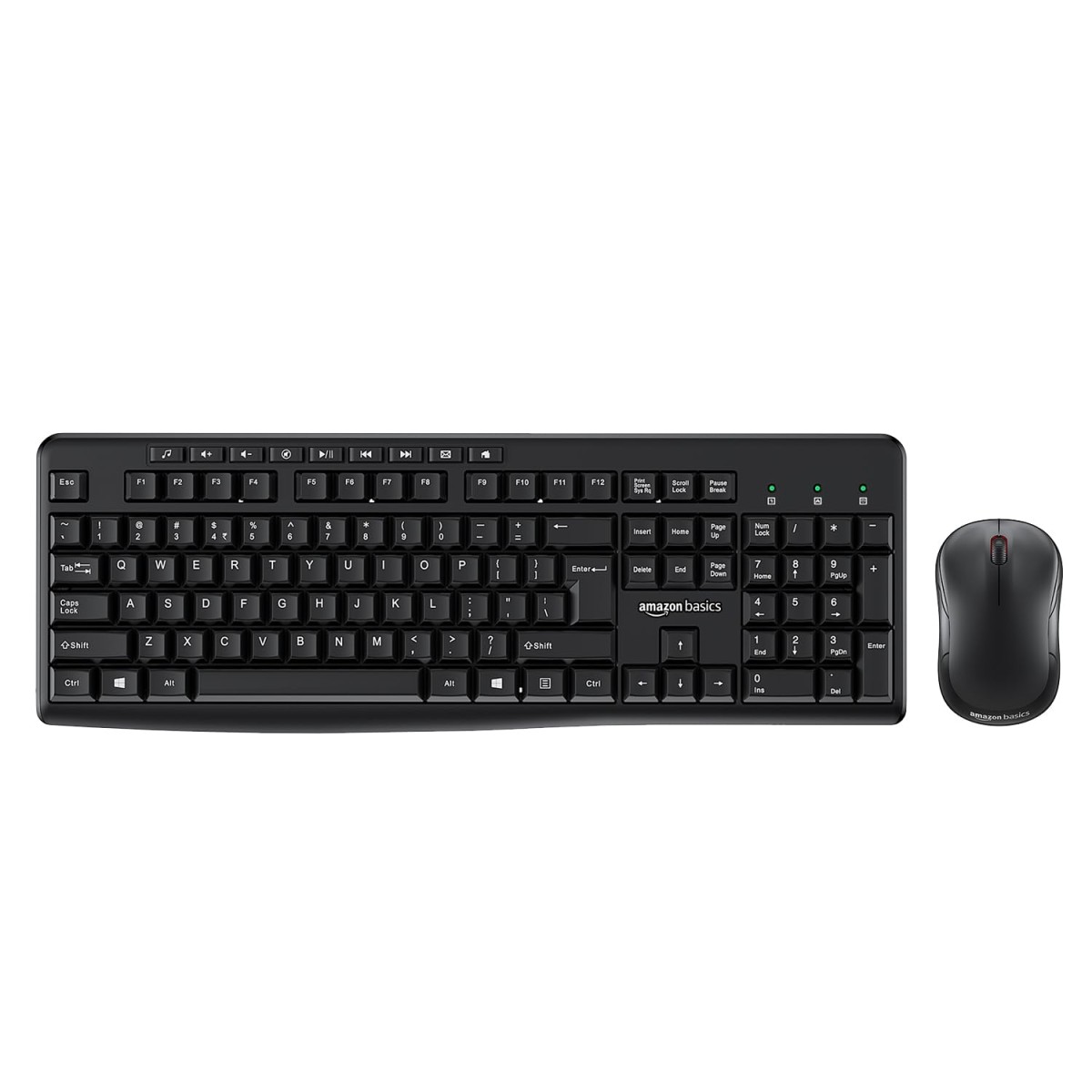 Amazon Basics Wireless Keyboard and Mouse Combo for Windows, 2.4 GHz Wireless, Spill-Resistant Design, 8 Multimedia  (Black) Amazon Basics Wireless Keyboard and Mouse Combo for Windows, 2.4 GHz Wireless, Spill-Resistant Design, 8 Multimedia  (Black)