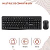 Amazon Basics Wireless Keyboard and Mouse Combo for Windows, 2.4 GHz Wireless, Spill-Resistant Design, 8 Multimedia  (Black)