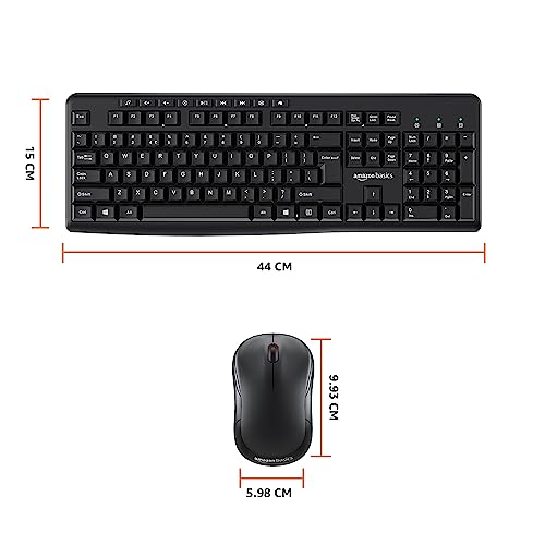 Amazon Basics Wireless Keyboard and Mouse Combo for Windows, 2.4 GHz Wireless, Spill-Resistant Design, 8 Multimedia (Black) Amazon Basics Wireless Keyboard and Mouse Combo for Windows, 2.4 GHz Wireless, Spill-Resistant Design, 8 Multimedia (Black)