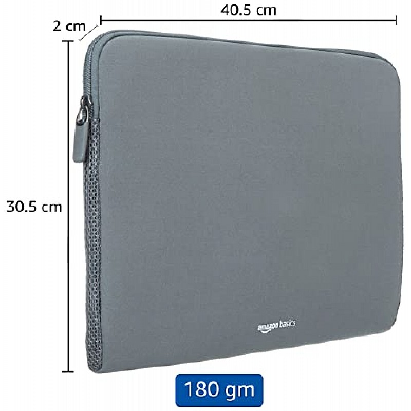 AmazonBasics Laptop Bag Sleeve Case Cover Pouch for 15-inches, 15.6-inches Laptop for Men and Women (Grey)