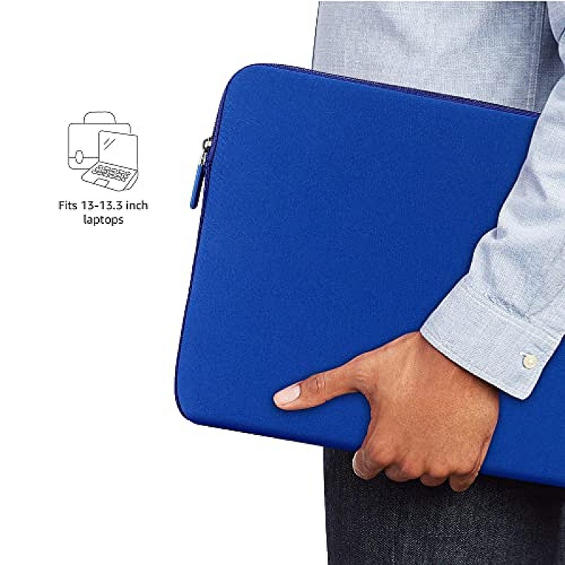 AmazonBasics Laptop Sleeve Case Cover Pouch for 13-Inch(33.02 Cm), 13.3-Inch (33.78 Cm) Laptop for Men & Women  (Blue)