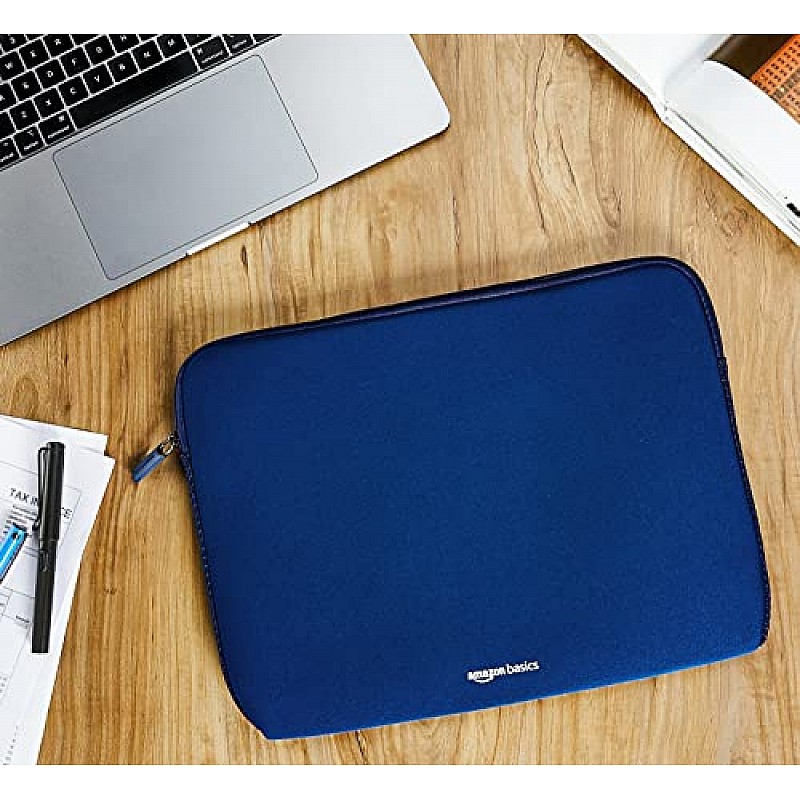 AmazonBasics Laptop Sleeve Case Cover Pouch for 13-Inch(33.02 Cm), 13.3-Inch (33.78 Cm) Laptop for Men & Women  (Blue)