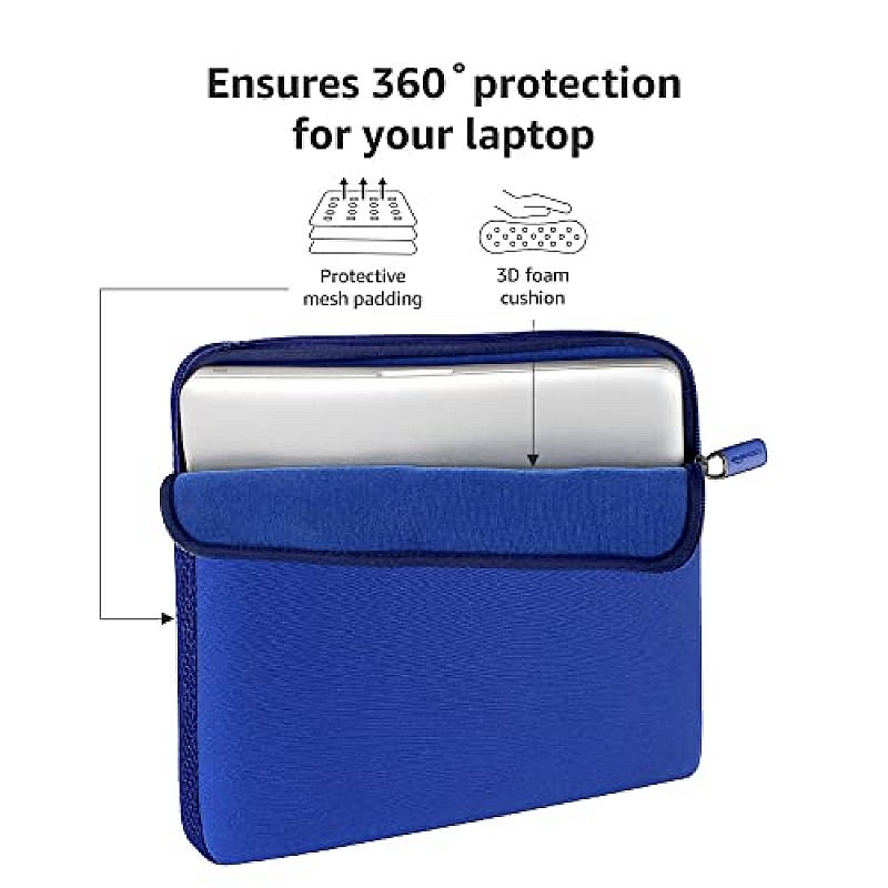 AmazonBasics Laptop Sleeve Case Cover Pouch for 13-Inch(33.02 Cm), 13.3-Inch (33.78 Cm) Laptop for Men & Women  (Blue)