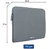 AmazonBasics Laptop Sleeve Case Cover Pouch for 14/35.5 cm Laptop for Men and Women Slim Profile Neoprene, Soft Puffy (Grey)