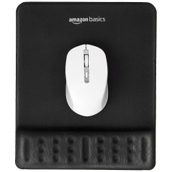 AmazonBasics Gel Mouse Pad Wrist Rest Memory-Foam Ergonomic Design Cushion Wrist Support & Pain Relief  (Black)