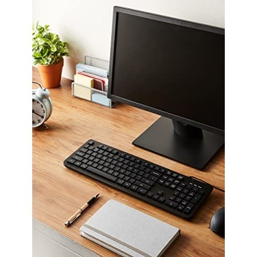 Amazon Basics Wired Keyboard for Windows, USB 2.0 Interface, for PC, Computer, Laptop, Mac (Black) Amazon Basics Wired Keyboard for Windows, USB 2.0 Interface, for PC, Computer, Laptop, Mac (Black)