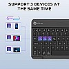 iClever Wireless Keyboard for Mac BK04, Bluetooth Keyboard for Tablet, Universal Slim Portable, 7-Colors Backlit Keyboard