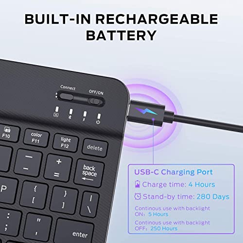 iClever Wireless Keyboard for Mac BK04, Bluetooth Keyboard for Tablet, Universal Slim Portable, 7-Colors Backlit Keyboard iClever Wireless Keyboard for Mac BK04, Bluetooth Keyboard for Tablet, Universal Slim Portable, 7-Colors Backlit Keyboard