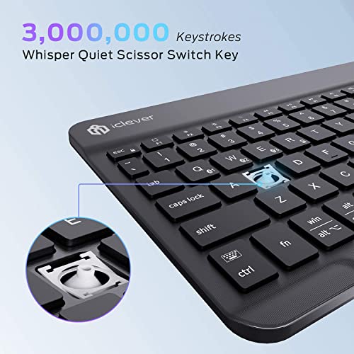 iClever Wireless Keyboard for Mac BK04, Bluetooth Keyboard for Tablet, Universal Slim Portable, 7-Colors Backlit Keyboard iClever Wireless Keyboard for Mac BK04, Bluetooth Keyboard for Tablet, Universal Slim Portable, 7-Colors Backlit Keyboard