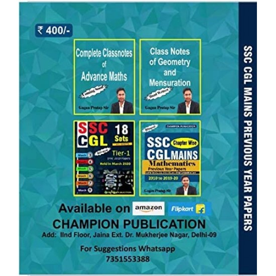 Mathematics Chapter Wise SSC CGL MAINS Gagan Pratap Sir Bilingual 2010 To 2019-20 (2400 Questions)