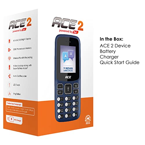 Itel Ace 2 with a 1.8-inch Display Size 1000 mAh Battery, Bluetooth Deep Blue Itel Ace 2 with a 1.8-inch Display Size 1000 mAh Battery, Bluetooth Deep Blue