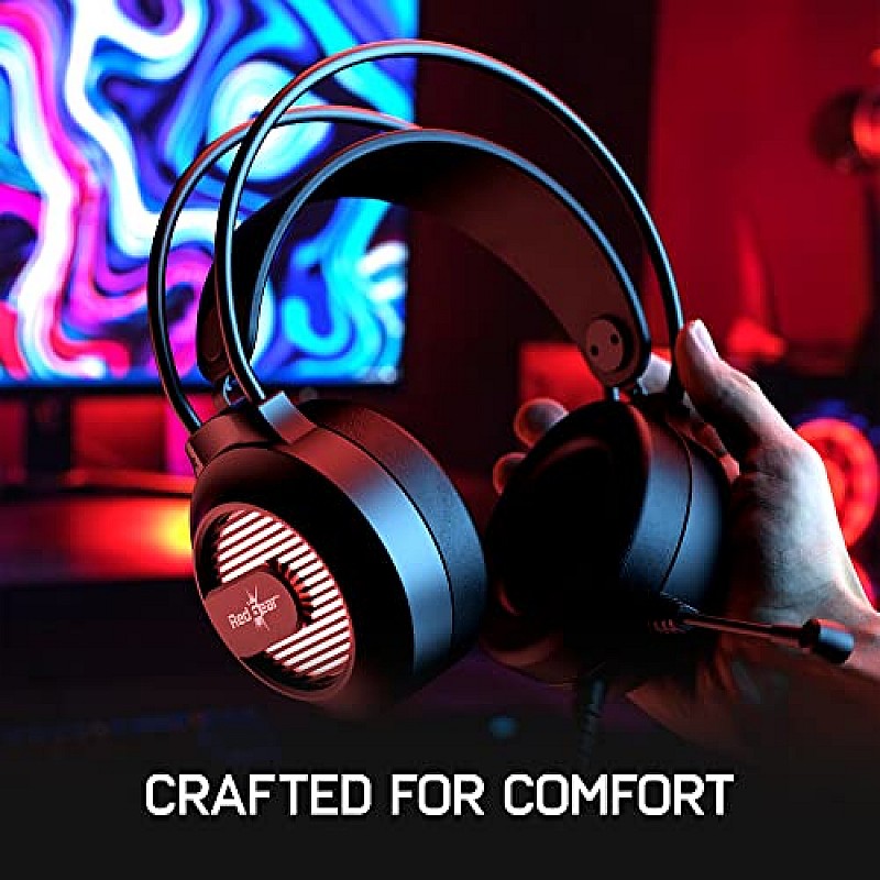 Redgear Shadow Helm Gaming Wired Over Ear Headset with Mic with 50Mm Drivers, Superior Fit, Vox Technology and Multi-Purpose Audio Jack (Black)