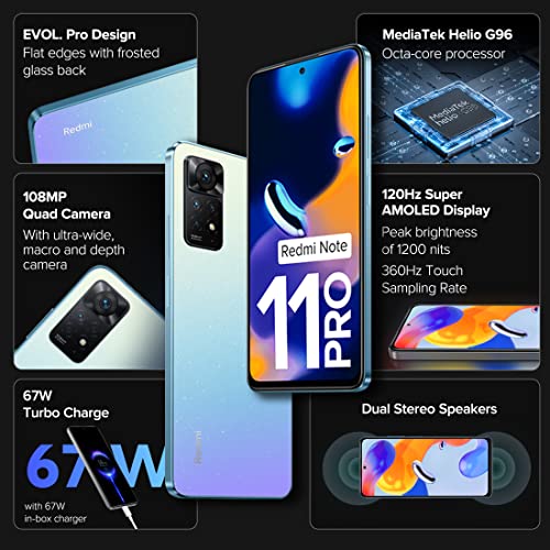 Redmi Note 11 Pro (Star Blue, 6GB RAM, 128GB Storage) Refurbished